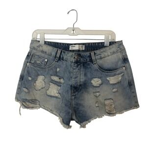Zara Cut-off Jean Shorts Womens Size 6 Festival Denim Distressed Hot Booty Short